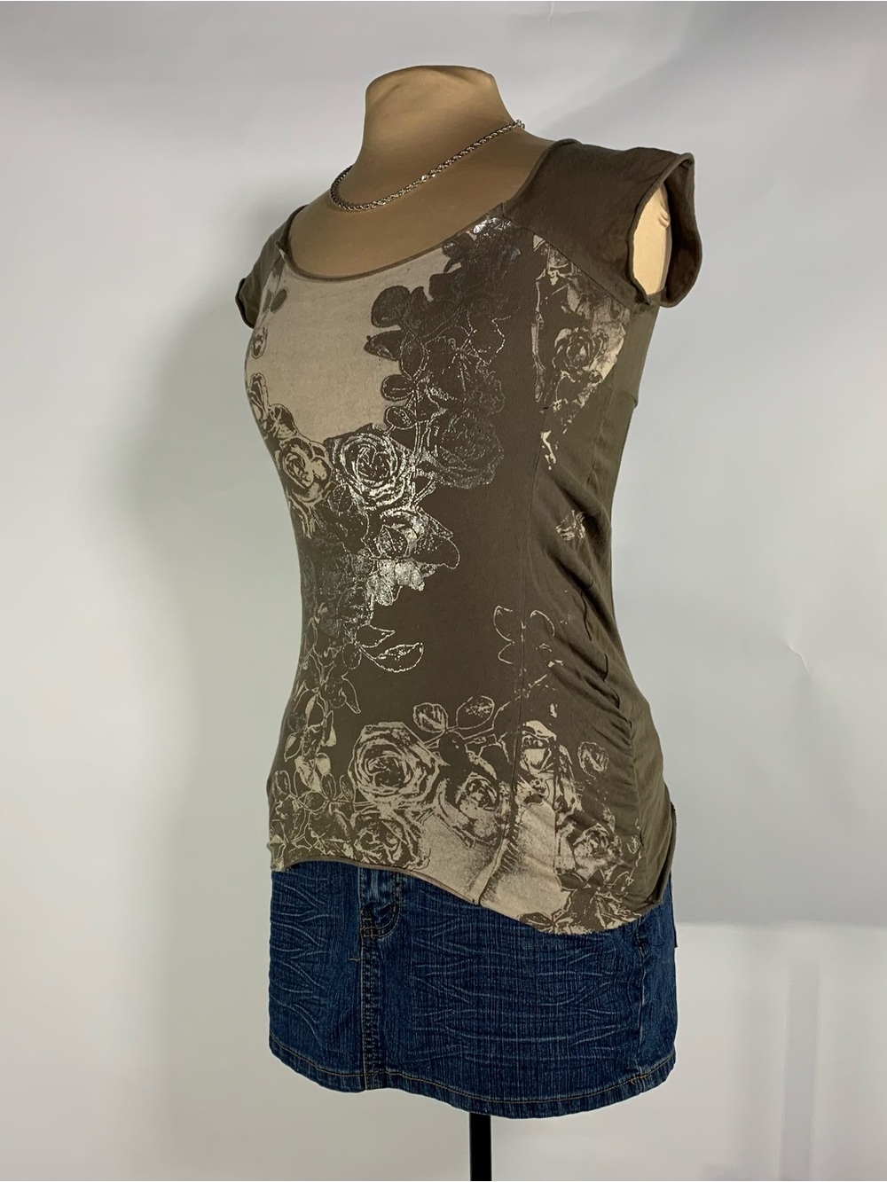 Guess Off Shoulder Floral Graphic Top Y2K Large - Picture 4 of 14